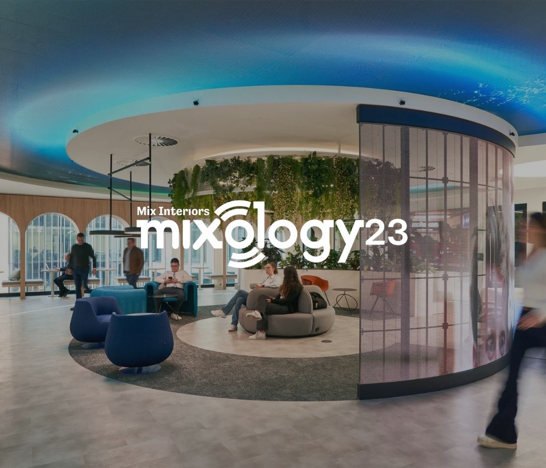 The Mixology 2023 logo displayed against Captial.com's Award winning workspace